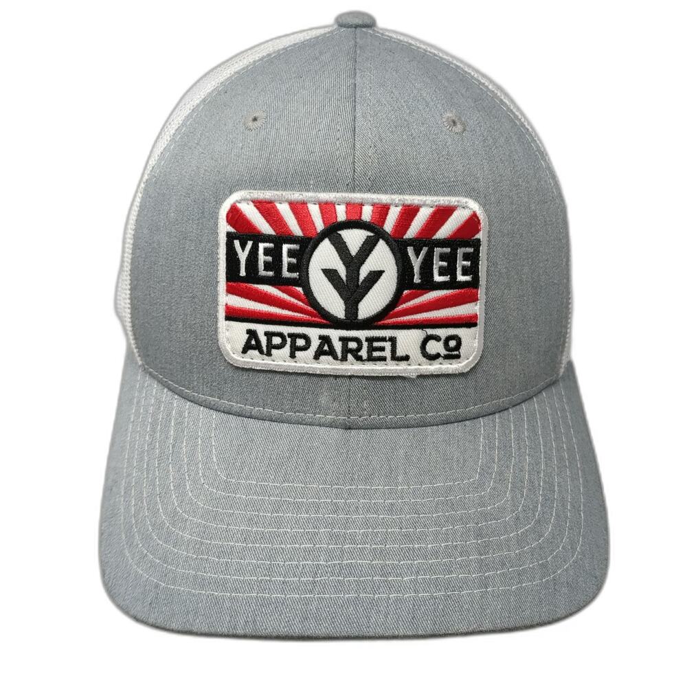 Richardson Yee Yee Apparel Co Trucker Hat Gray One Size Snapback Mesh Back Patch